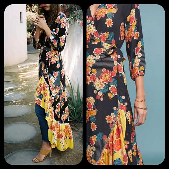 NWT Farm Rio Floral Wrap Dress XS - Picture 2 of 16